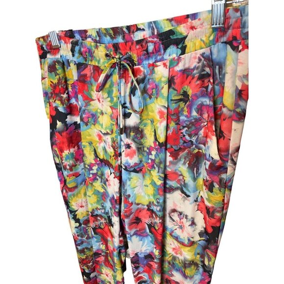 Karen Kane Colorful Drawstring Lightweight Pants Sz S - Picture 3 of 10